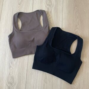 Bundle of ribbed longline bra tanks